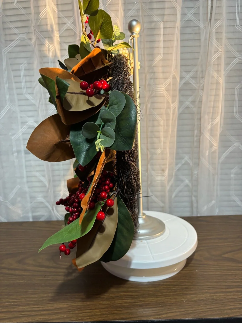 Holiday Magnolia and Berry Wreath - Green and Red 20”